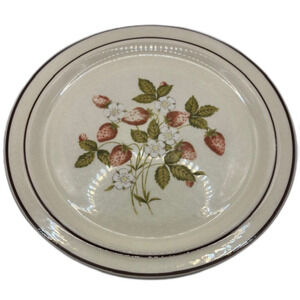 Vintage Strawberry Plates (2) Cottagecore Newcor Stoneware Susanne Made in Japan